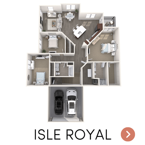 Floor plan for 3 beds, 2 baths, 1278 sqft